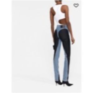 Mugler color block skinny jeans